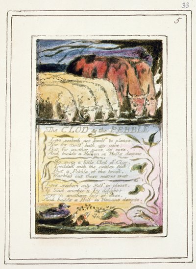 The Clod and the Pebble: plate 33 from Songs of Innocence and of Experience (copy R) c.1802-08 by William Blake